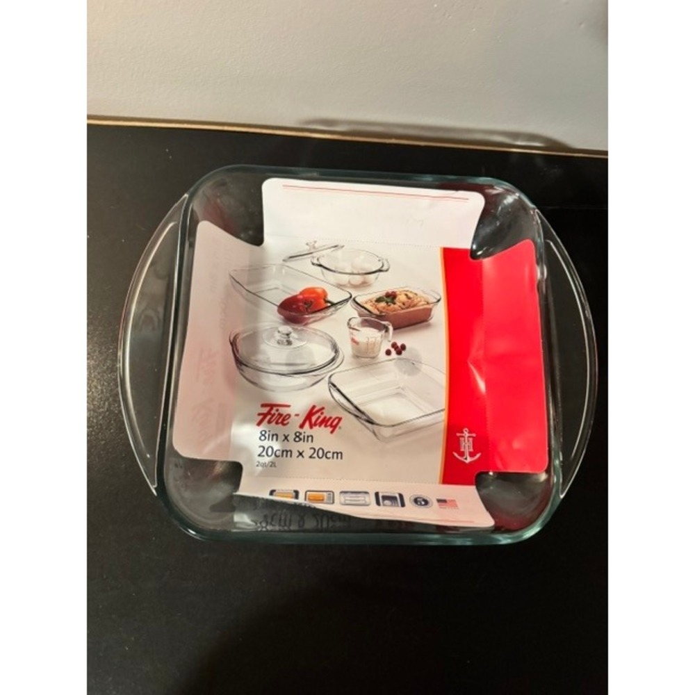 Anchor Hocking Fire-King Glass Baking Dish 8x8 Square 2qt Clear 2194B-FK